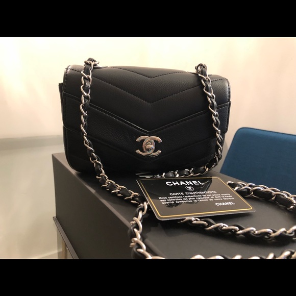 CHANEL Handbags - Chanel mini classic flap bag (square) in Chevron